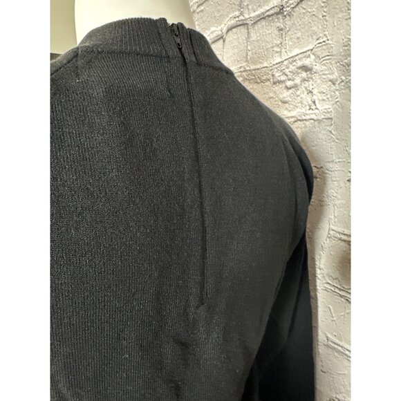 Vintage Stitches In Time Womens M Black Pullover Sweater Crew Neck Zip Back QVC - Picture 10 of 10